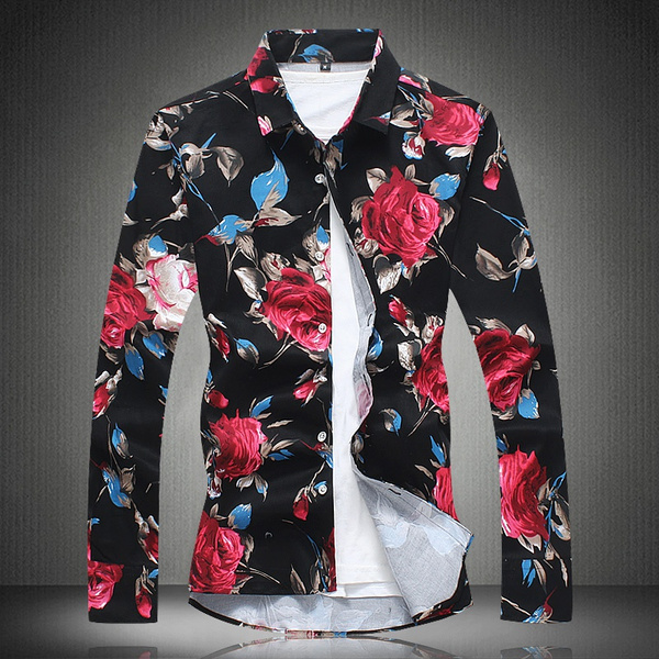 mens satin print shirt