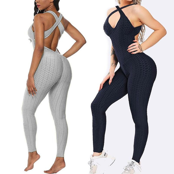 women's workout jumpsuit ruched