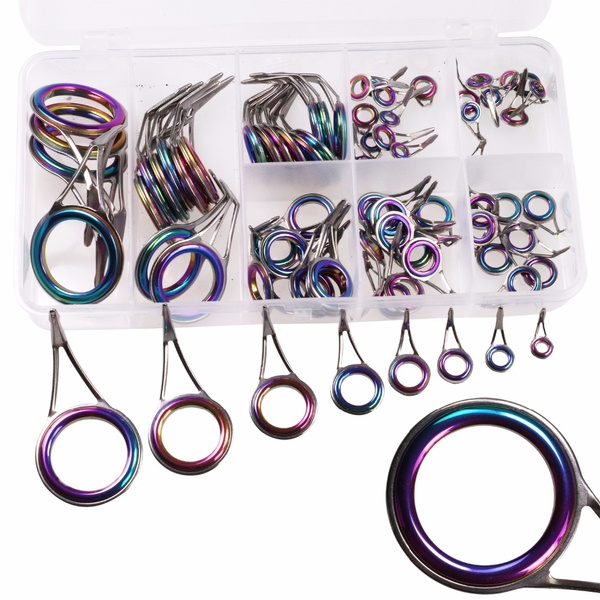 Gerich 5 Pcs Fishing Guide Ring Tip Eye Top Tackle Repair Kits Fishing Rod  Ceramic Rings 