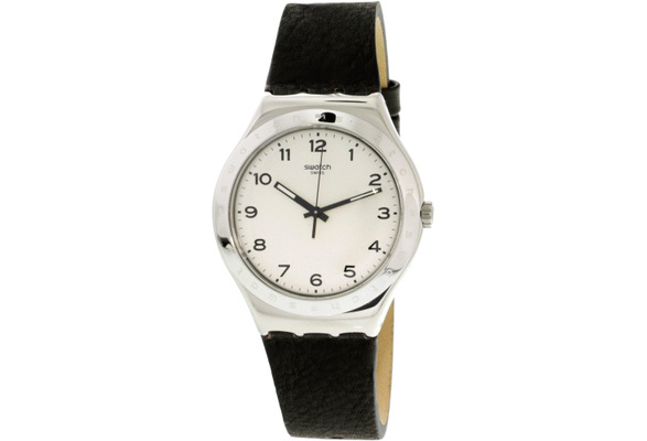 Swatch Big Will YWS101 Silver Leather Swiss Quartz Fashion Watch | Wish