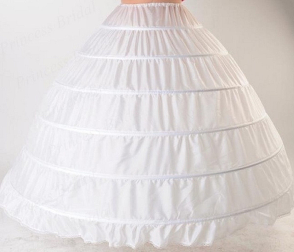 klassisch Neu 6 Ringe Reifrock Weiß Brautkleid Unterrock Petticoat verstellbar 