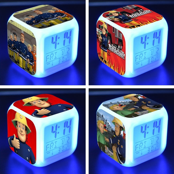 Details about   Fireman Sam Alarm Clock Gift Color Changer LED Night light Home Christmas Kids B 