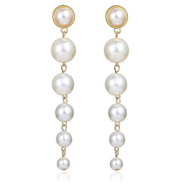 Pendientes Largos Europeos Y Americanos Pendientes De Perlas Pendientes Largos Europeos Y Americanos Pendientes De Perlas