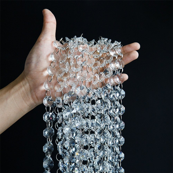 KinHom Crystal Acrylic Gems Bead Strands, Magnificent Hanging Clear Diamond  Strands Manzanita Crystals for Wedding Table Centerpieces Wishing Tree