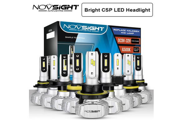 NOVSIGHT H1 H4 H7 H11 9005 9006 LED Headlight Bulbs 8000LM 6500K Fanless UK Ship