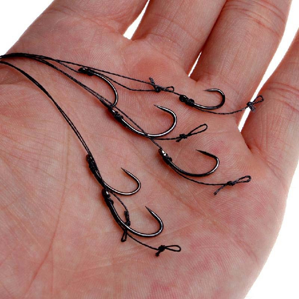 6pcs Carp Fishing Rigs Barbless Size 6 8 10 Hook Tackle Hair Fishing Accessories 