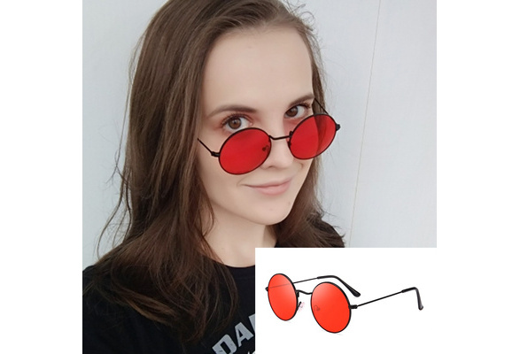 Circle red hot sale sunglasses