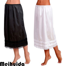 Women&#39;s Elastic High Waist Bust Skirts Smooth Swing Dress Underskirt Anti-Static Half Slip Snip Skirt L-3XL