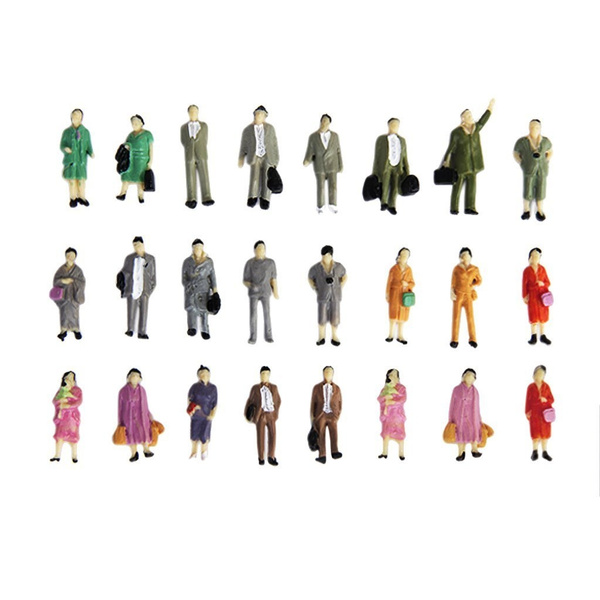 Painted Model Train Standing People Figures Scale HO (1 to 87) P87-12 ...