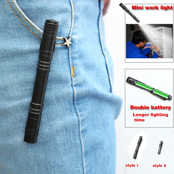 2000LM Mini Waterproof LED Pen Light Pocket Torch Lamp + Clip Outdoor