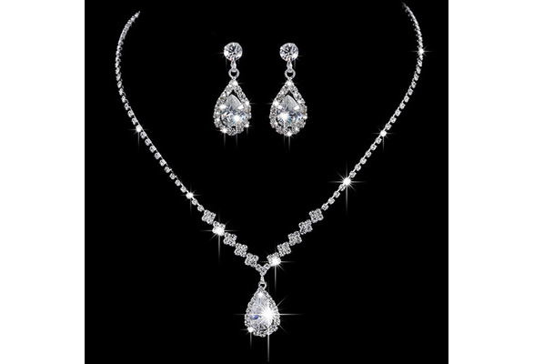 diamond earrings with necklace