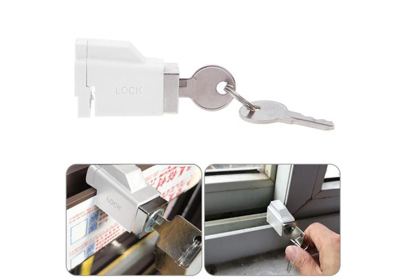 Aluminum Alloy Child Safety Security Sliding Window Restrictor Lock with 2 Keys