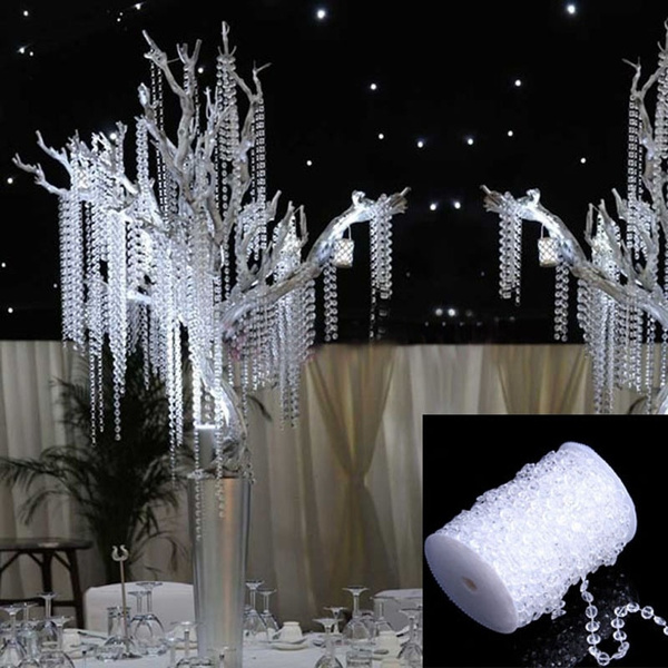 30M Wedding Decoration Octagonal Acrylic Crystal Beads Curtain