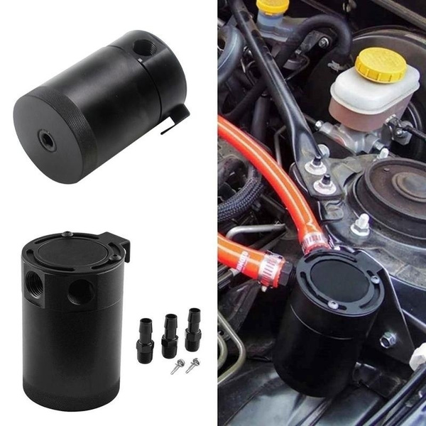 Universal 3-port Oil Catch/can/tank/reservoir Air-oil Separator Racing Baffled E - Foto 4