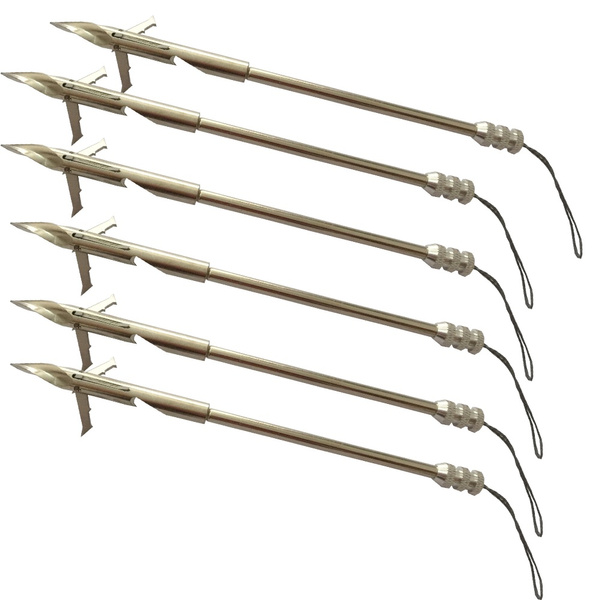6PK 6.3" Stainless steel singshot fishing arrows crossbow arrows 