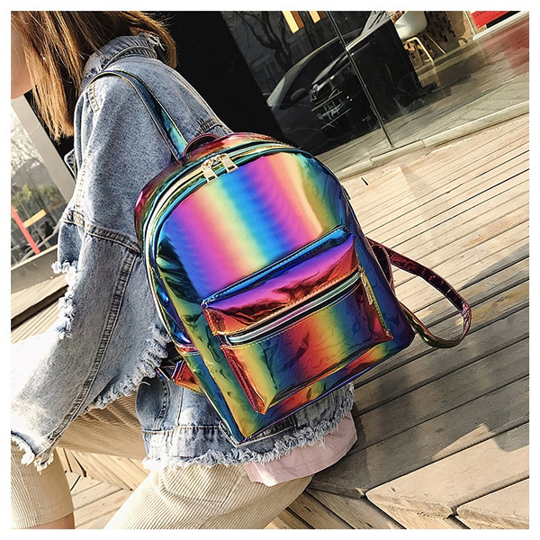 small holographic backpack