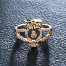 Owl, Fashion, wedding ring, gold
