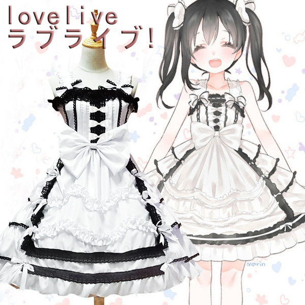 lovelive yazawa nico anime cosplay white ball gown maid dress gothic lolita  school students dresses adult costumes for women  wish