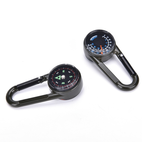 Outdoor Multifunctional Hiking Metal Carabiner Mini Compass