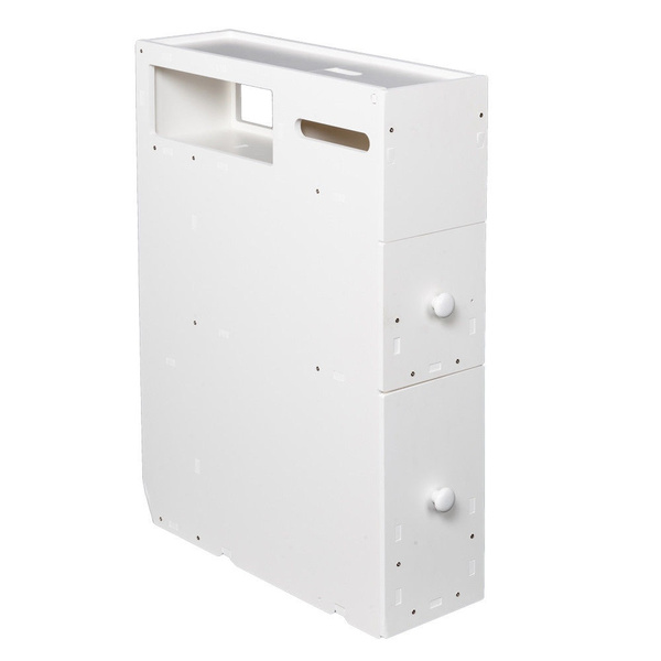 Narrow Wood Floor Bathroom Storage Holder Organizer Bath Toilet