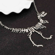 Punk Exaggerated Dinosaur Skeleton Necklaces & Pendant Women Statement Necklace