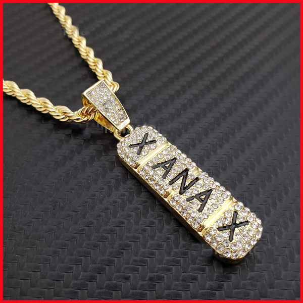 Hip Hop Iced Lab Diamond Xanax Pendant 