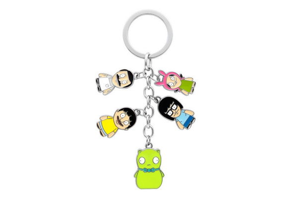 Bob's Burgers Keychains - Cartoon Bobs Figures Metal Pendant Keyring Gift  For Kids