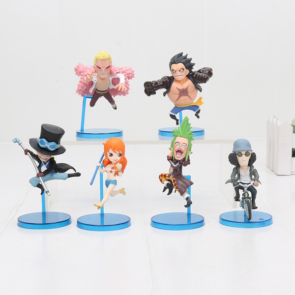Hot Sale 6 Pcs/Set WCF One Piece Figure Anime Franky Donquixote Doflamingo  Luffy Gear 4 Fight Collection PVC Action Figure Toy Model