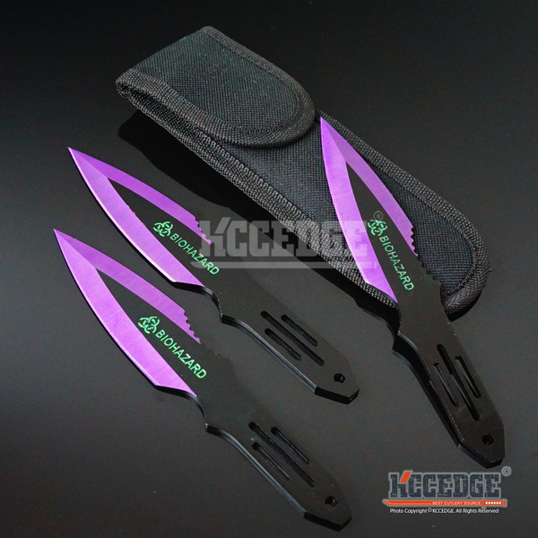 USA SELLER USA STOCK 3PC Throwing Knife Set - Purple