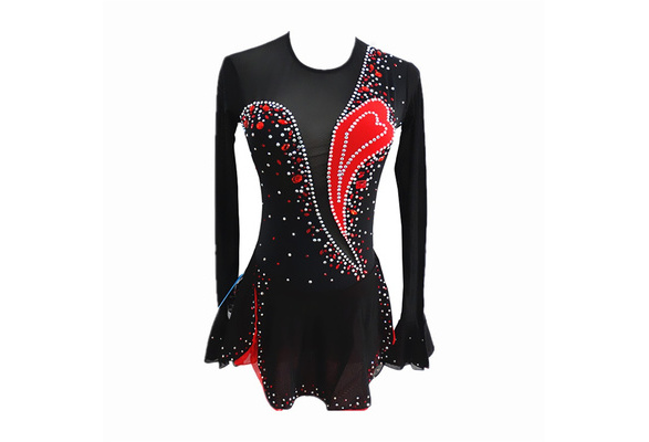 Figure Skating Costume Red Skating Dress Black Girl Skating Dress New  Specials | Wish