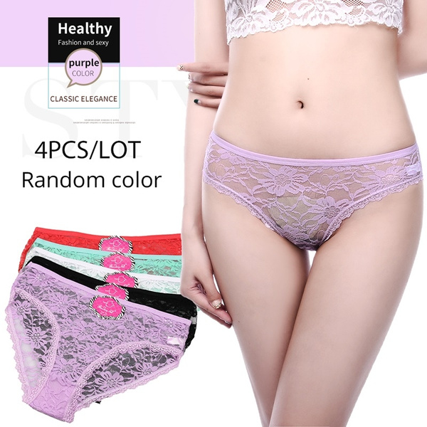 4pcs/lot lace girls panties cotton underwear