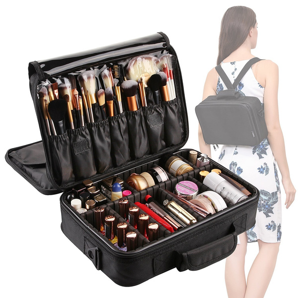 BEST Professional Makeup Case Travel Makeup Bag Makeup Artist Cosmetic Train Case Cosmetic Organizer Big Makeup Bag Perfect Gift Makeup Organizer