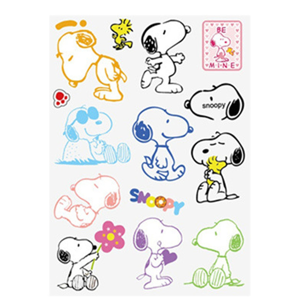 One sheet Cute Cartoon Snoopy Stickers Decal For Car Luggage Laptop Bicycle  Motorcycle Notebook Waterproof Stickers