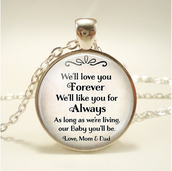 Funnyd Charm Necklace Jewelry Gift for Women HusbandAndWife Gifts Necklace for Mom and Daughter to My Lessie I Wish I Could Turn Back Clock I Will Find You Sooner 18K Gold Plated