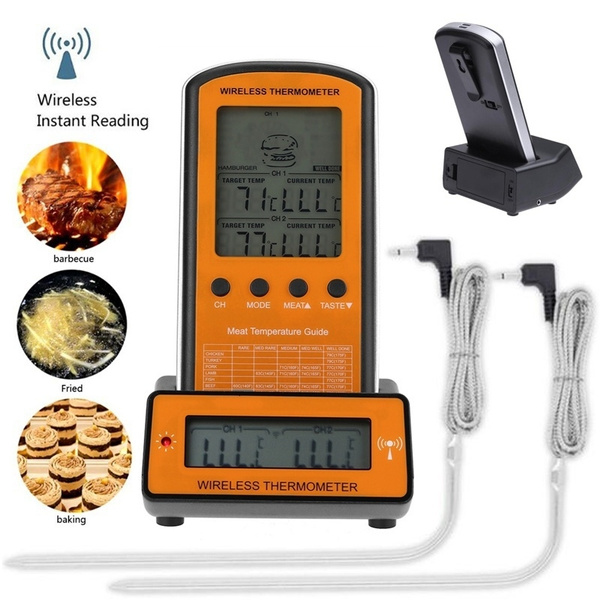 Digital Meat Thermometer with Waterproof Dual Probe Wireless