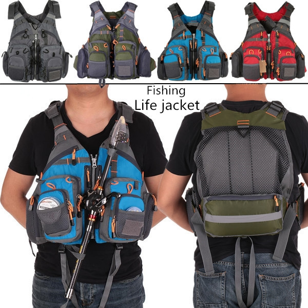 Outdoor Sport Fishing Life Vest Men Breathable Swimming Life Jacket Safety  Waistcoat Survival Utility Vest Colete Salva-Vidas