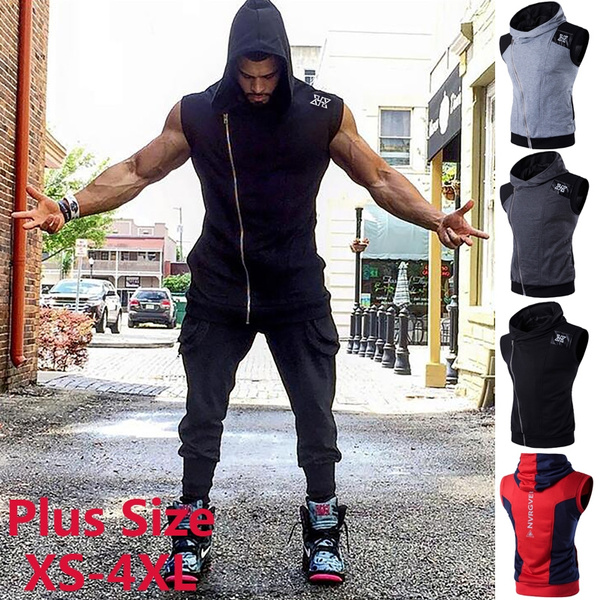 plus size sleeveless hoodie