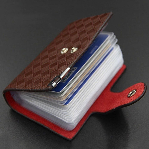 Credit Card Clear Card Holder Weave Synthetic Leather Card Pouch Purse Card Holder Wallet