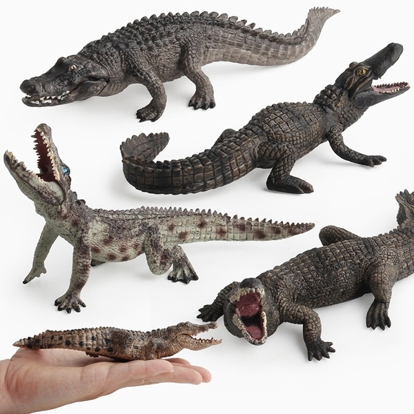 29CM Realistic Alligator Crocodile Figure Model Toy Squeeze Sound Toys Kids HS 