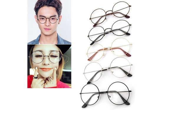 Men Vintage Round Glasses Frame Women Lens Myopia Optical Mirror Simple  Metal Cat Eye Clear Eyewear Frames - CM198A3O3S0