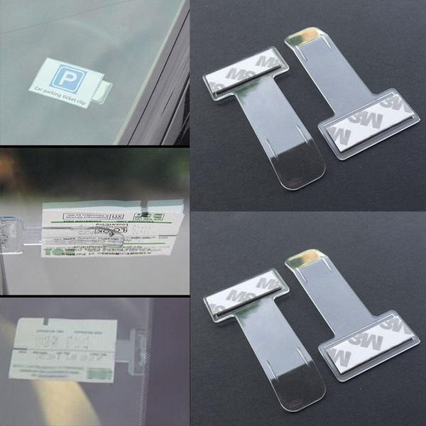 6 Pcs Car Vehicle Parking Ticket Permit Holder Clip Sticker Car Ticket ...