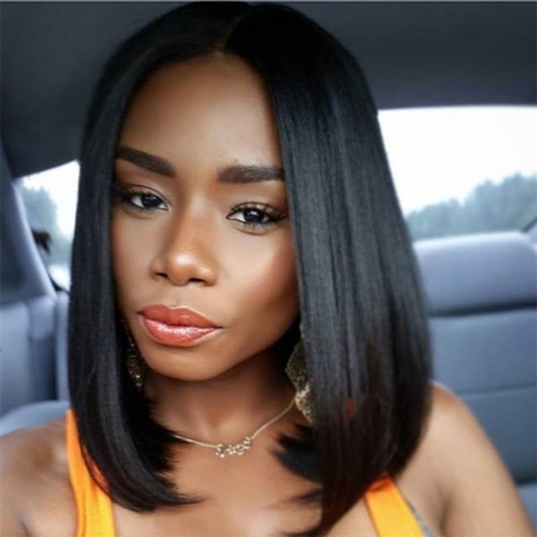 black short straight hair