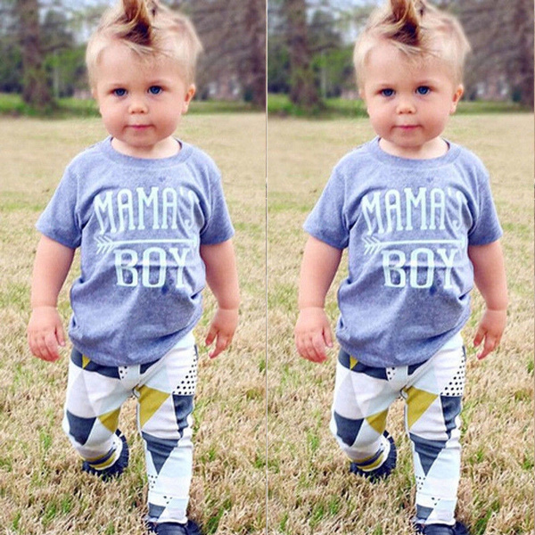 2PCS Infant Baby Boys Short Sleeve T-Shirt Top + Long Pants Outfits ...