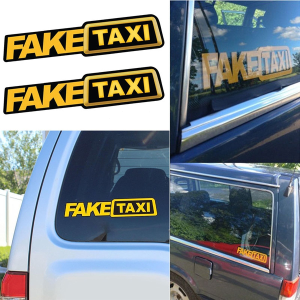 Funny FAKE TAXI Label Car Stickers Windshield Bumper Sunscreen