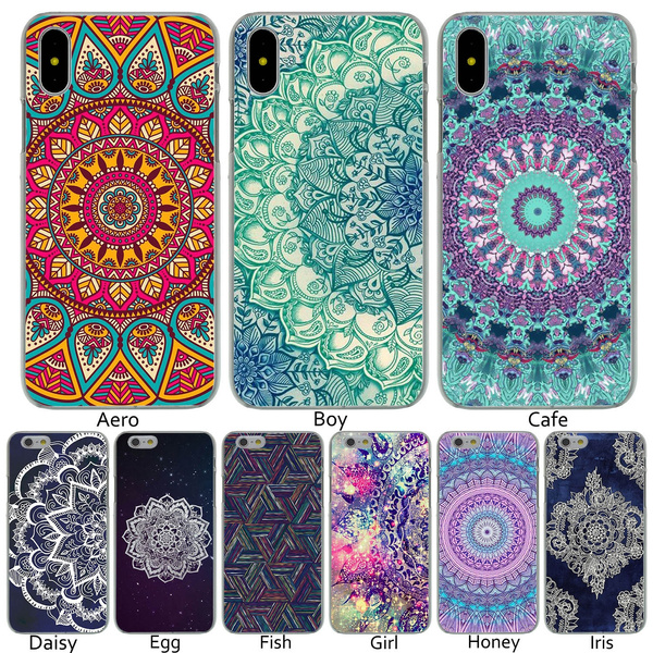 B56 Floral Paisley Flower Mandala Hard Transparent Phone Shell Case For Iphone 8 7 6 6s Plus 5 5s Se 5c 4 4s 10 Cover For Apple Iphone X Xr Xs Max Cases Wish