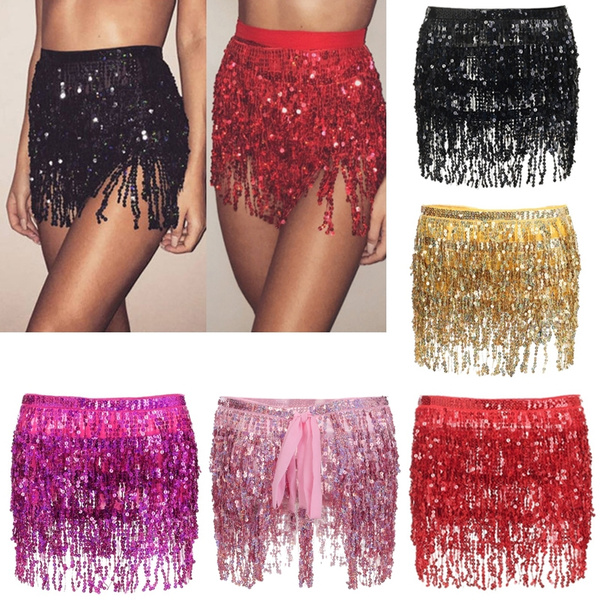 red tassel mini skirt