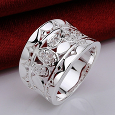 Couple Rings, crystal ring, 925 sterling silver, wedding ring