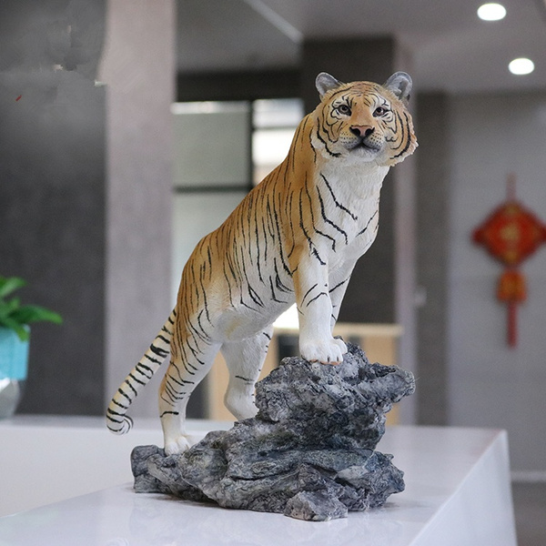 White Large Prowling Tiger Ornament Figurine by Leonardo 