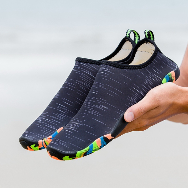 Water Shoes,Men Woman Summer Beach Outdoor Wading Shoes Swim Lovers Slipper On Surf Quick-Drying Aqua Shoes Skin Sock Striped Water Shoes 