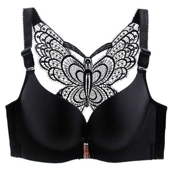 Lady Sexy Front Closure Push Up Solid Bras Y-Line-Straps Lace Butterfly Back  Beauty Padded Bras – the best products in the Joom Geek online store